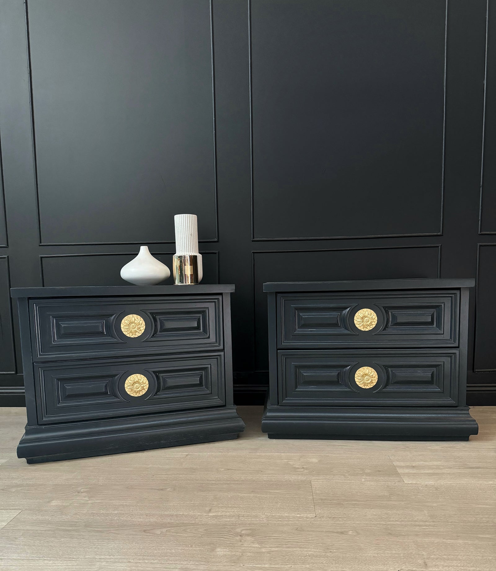 Burgess Furniture bedside tables dark blue