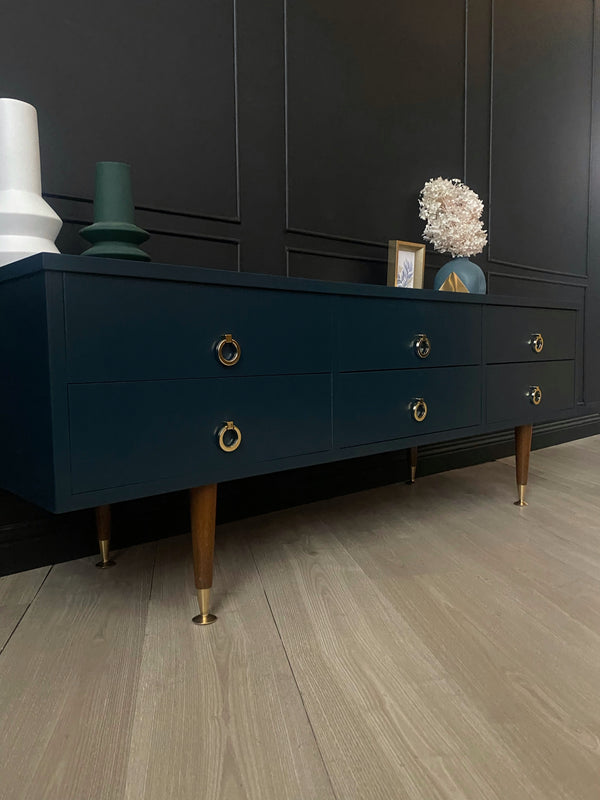 Mid-century dresser blue, view 4