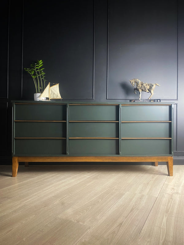 Hayson Furniture dresser walnut dark green