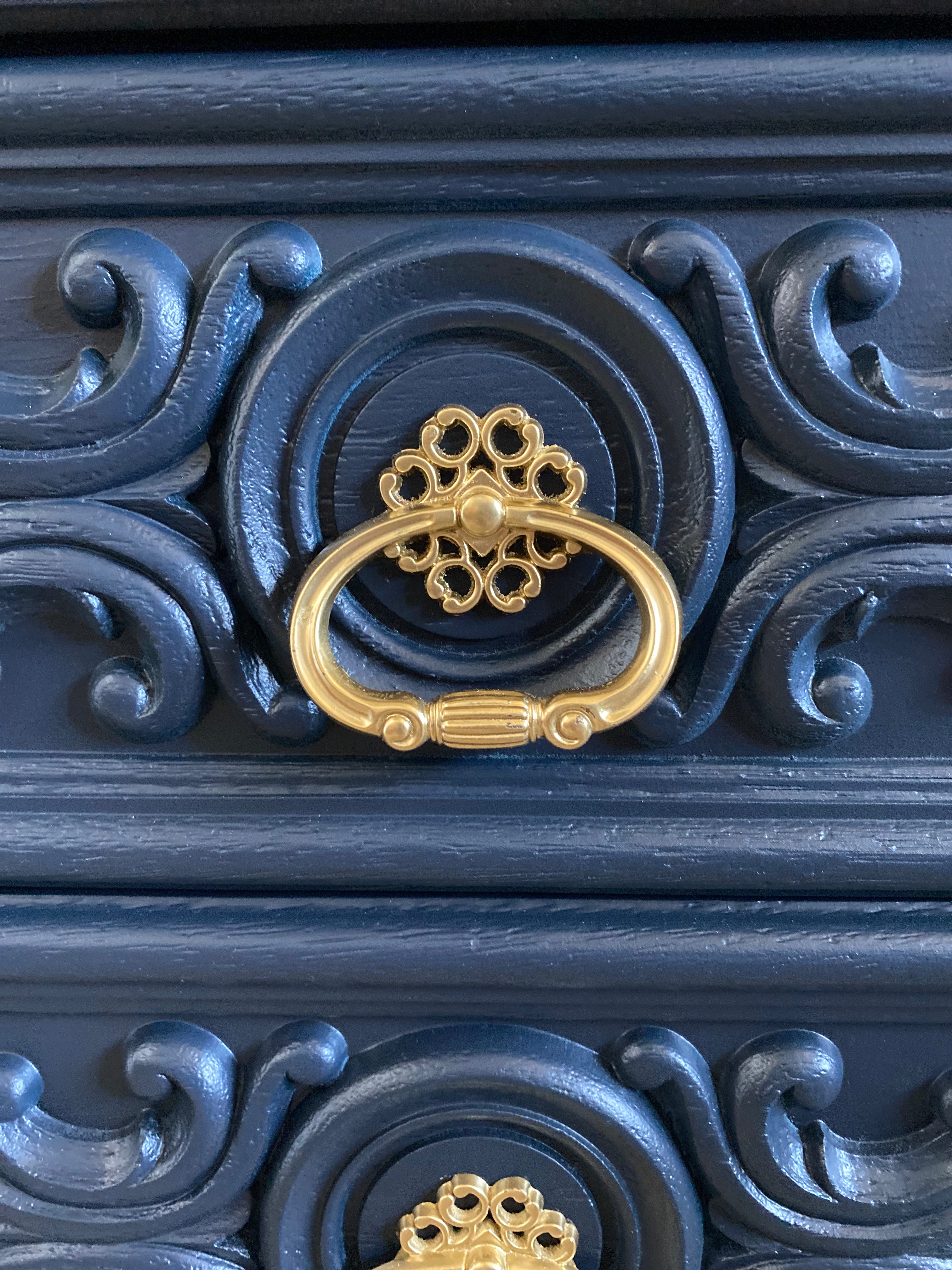 Hayson blue dresser / drawers with original gold handles