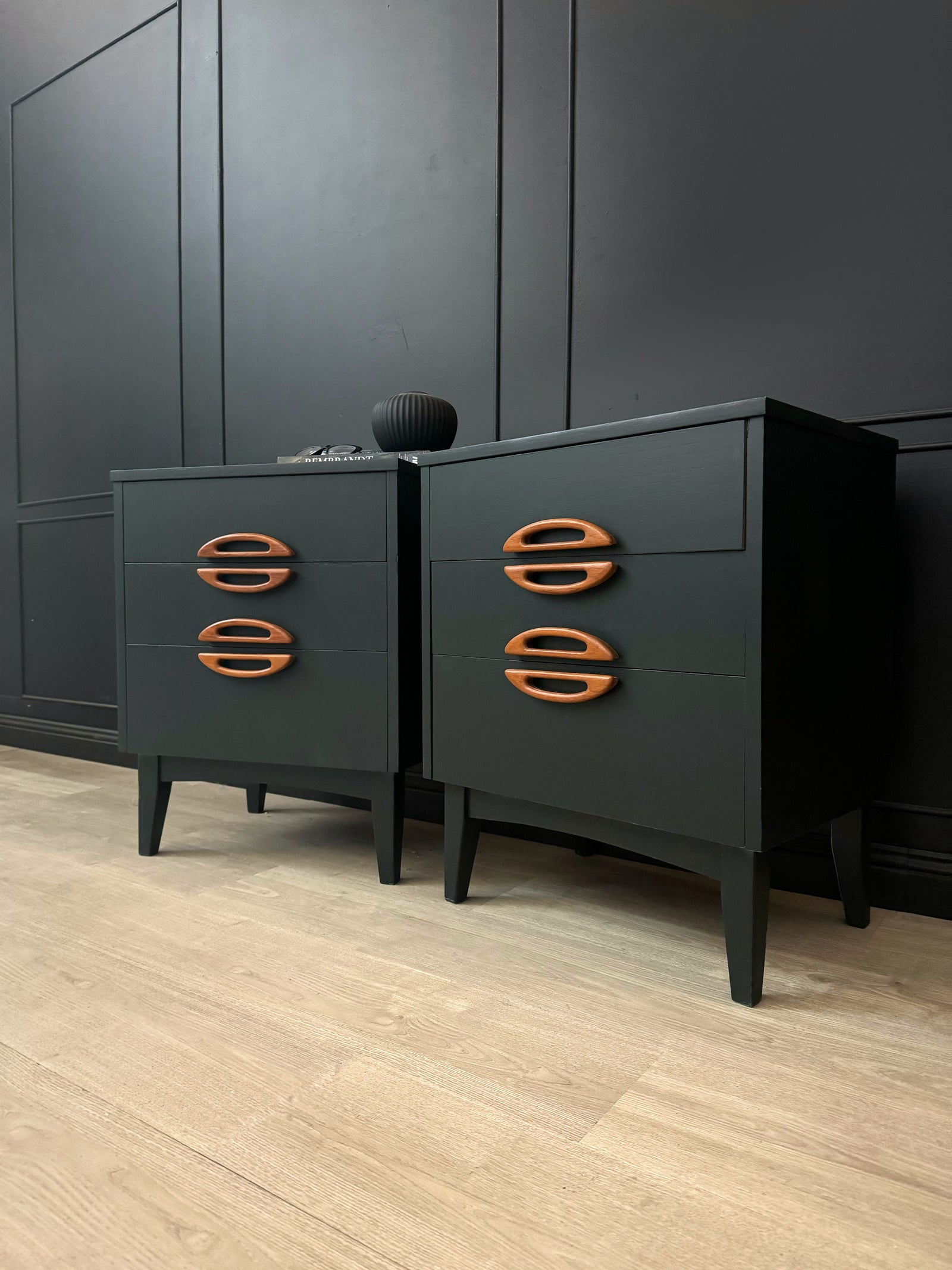 Reliance Furniture bedside tables dark blue