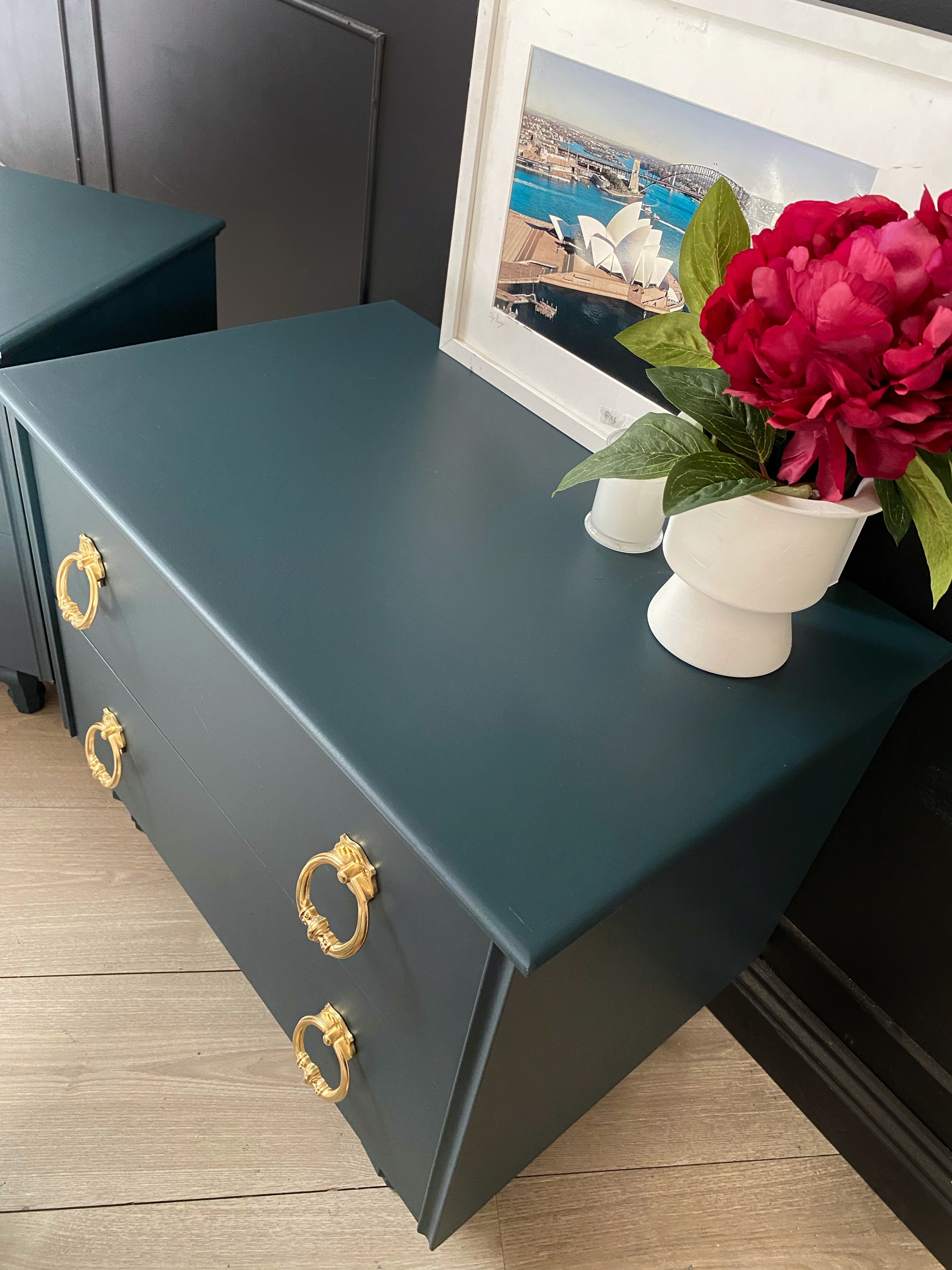 Gorgeous Teal / Dark Blue bedside tables