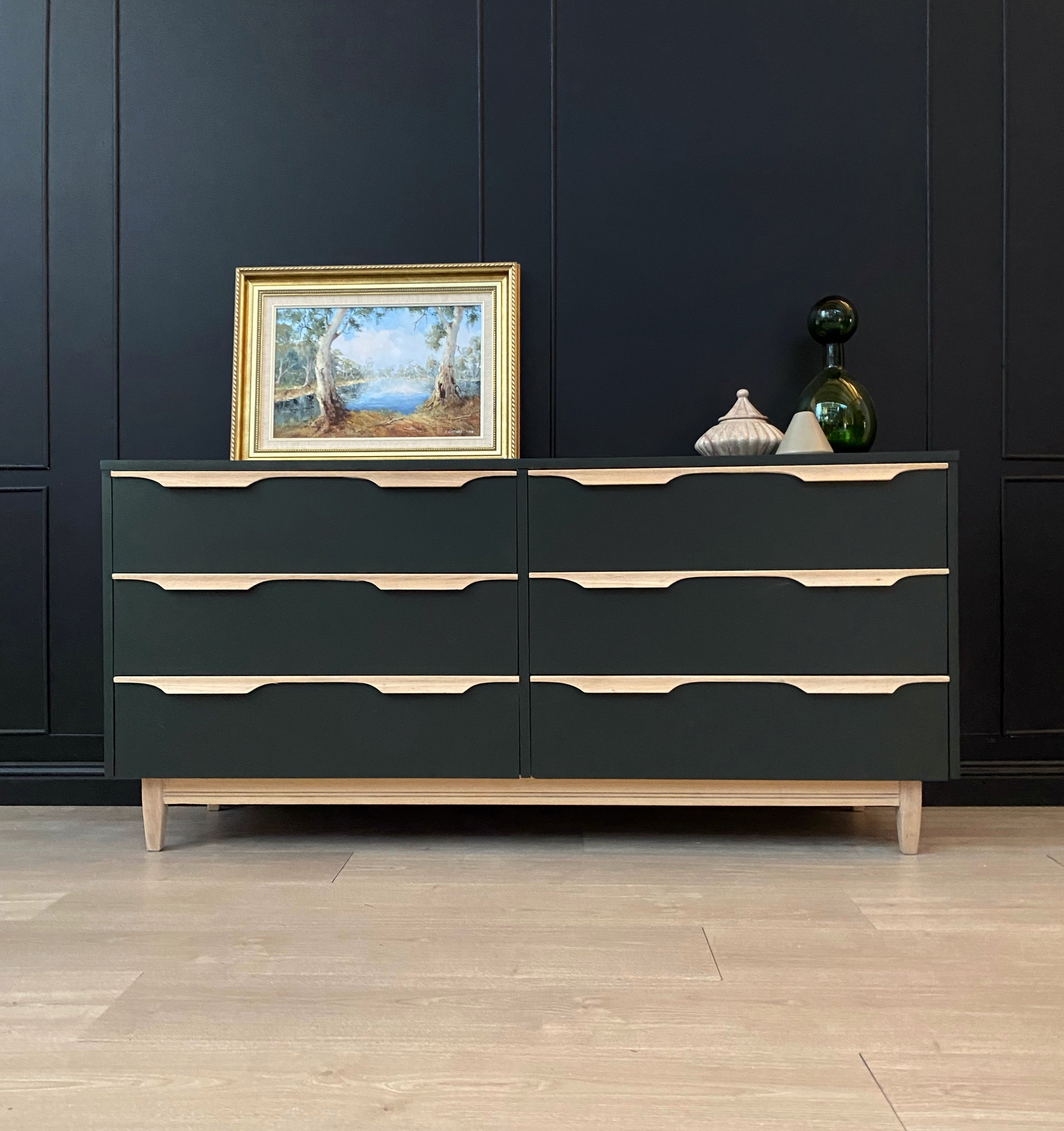 ‘Reliance Furniture’ dark green dresser