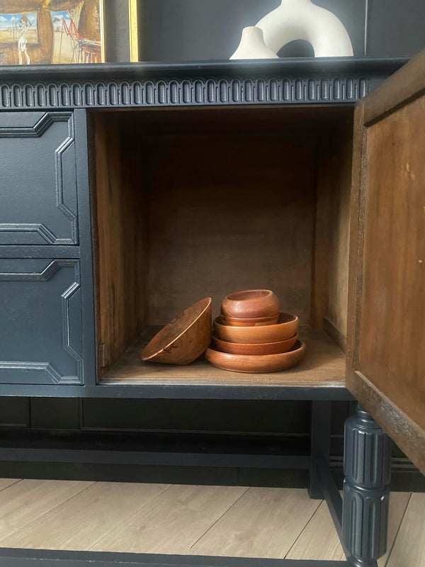 Mid-century sideboard dark blue, view 6