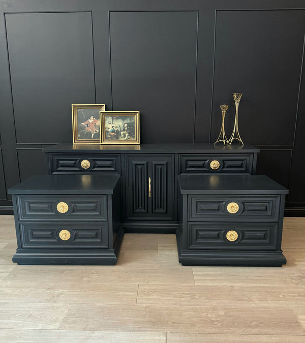 Burgess Furniture bedside tables dark blue, view 8
