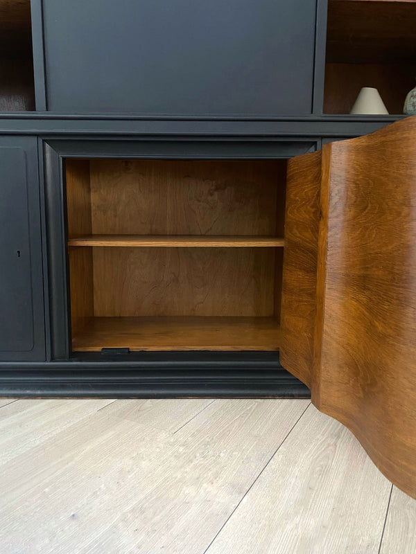 Mid-century bookcase walnut black, view 5