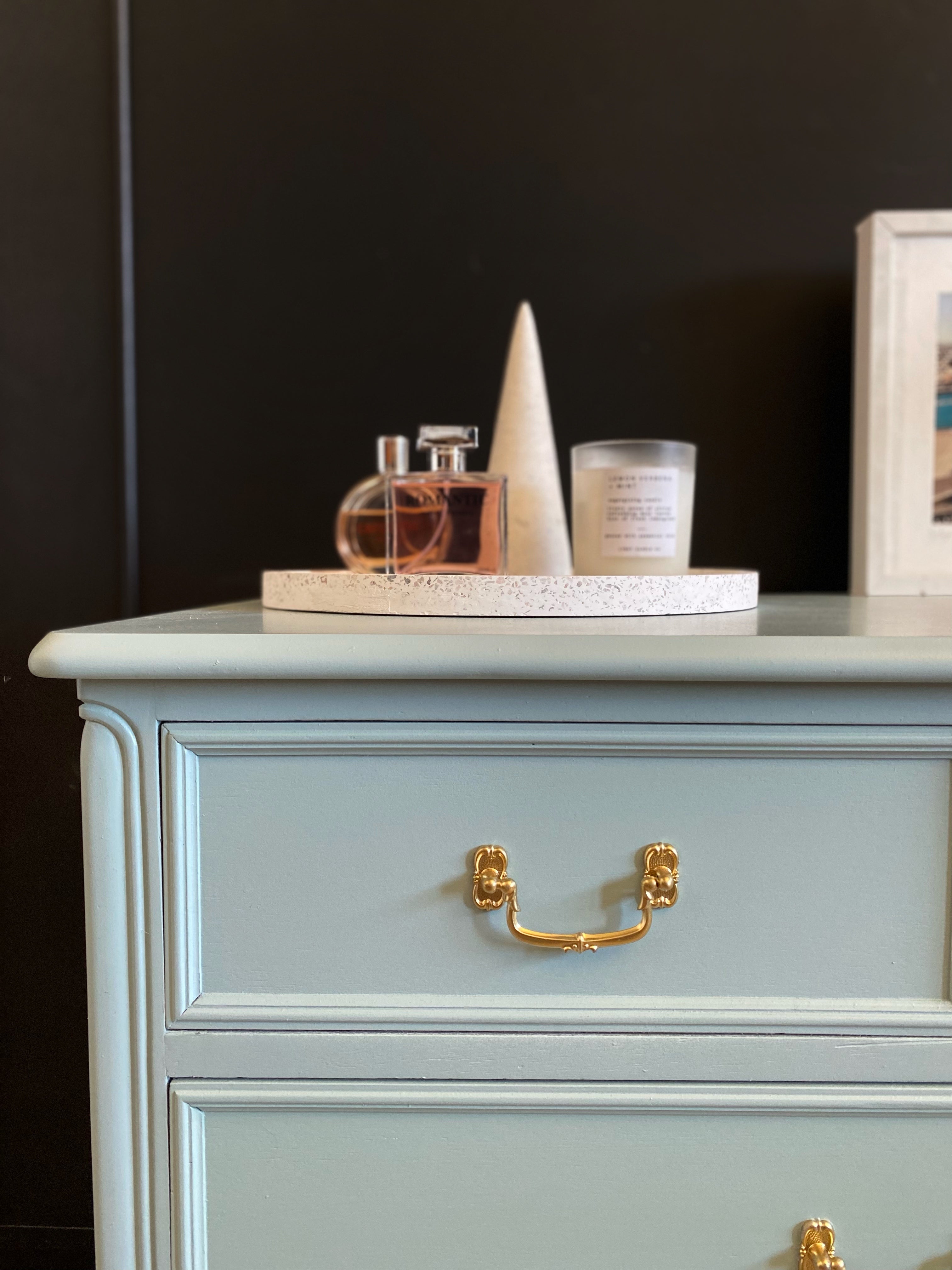 Gorgeous dresser with stunning gold hardware