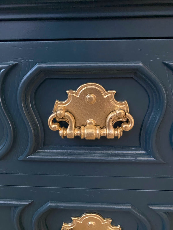 Mid-century bedside tables teal, view 4