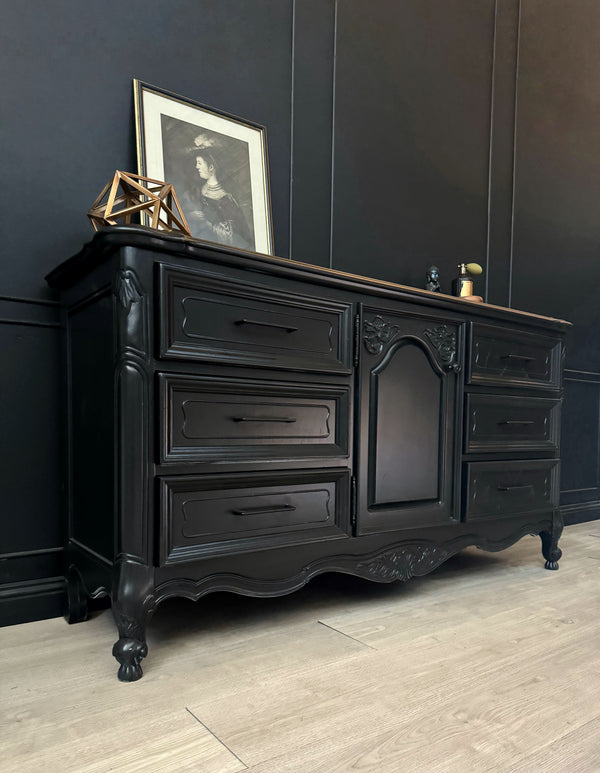 Mid-century dresser black