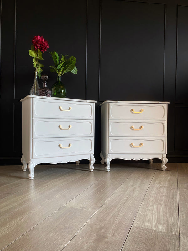 Mid-century bedside tables white, view 4