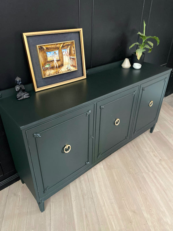 Mid-century sideboard dark green, view 3