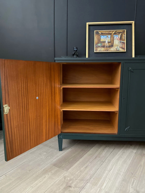 Mid-century sideboard dark green, view 6
