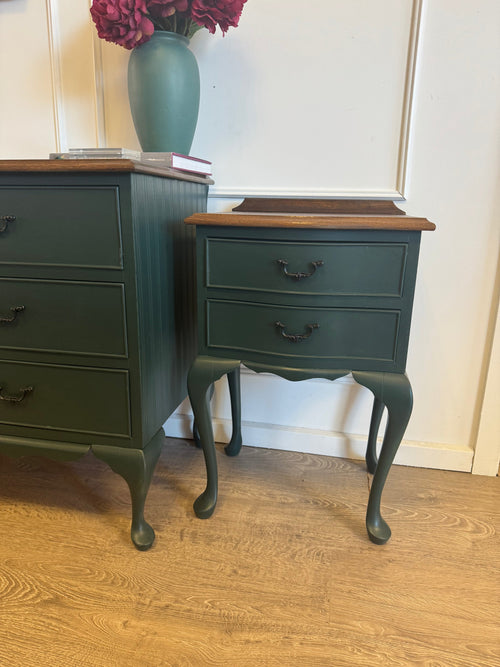 Mid-century bedside tables green