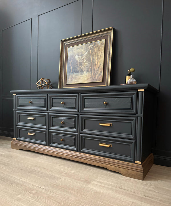 Drexel Furniture dresser charcoal, view 2
