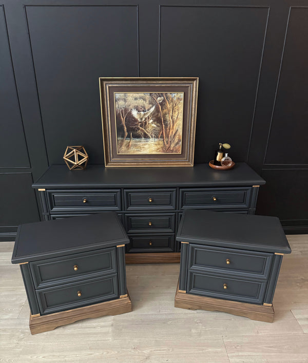 Drexel Furniture bedside tables charcoal, view 7