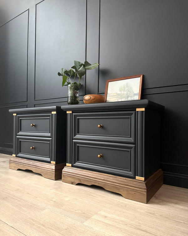 Drexel Furniture bedside tables charcoal