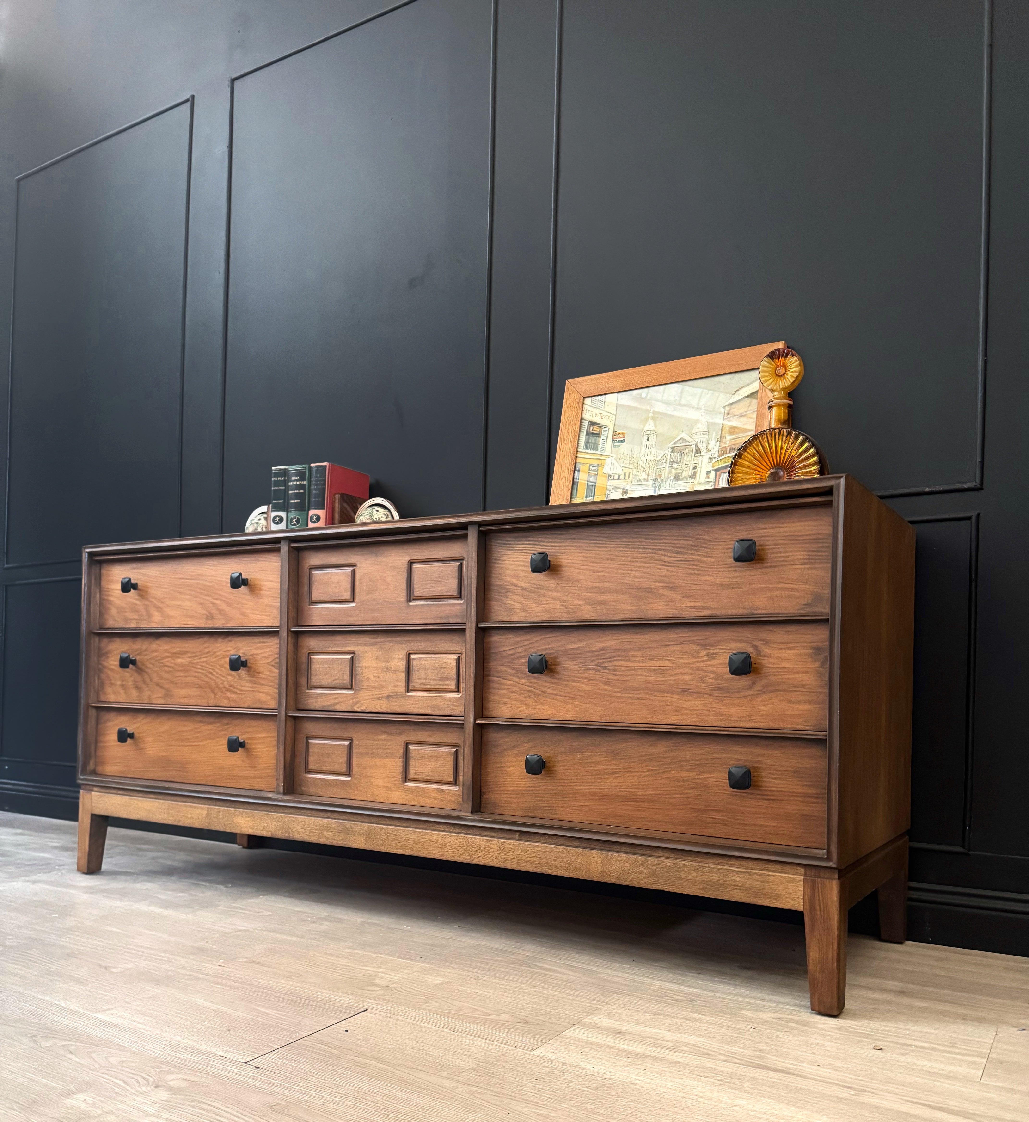 ‘Hayson Furniture’ 9 drawer dresser - stained