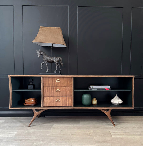 Mid-century sideboard forest green, view 2