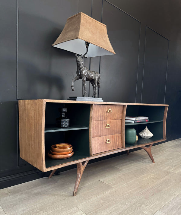 Mid-century sideboard forest green, view 3