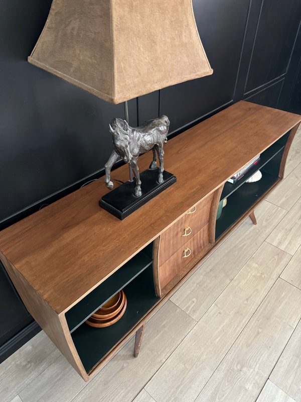 Mid-century sideboard forest green, view 4