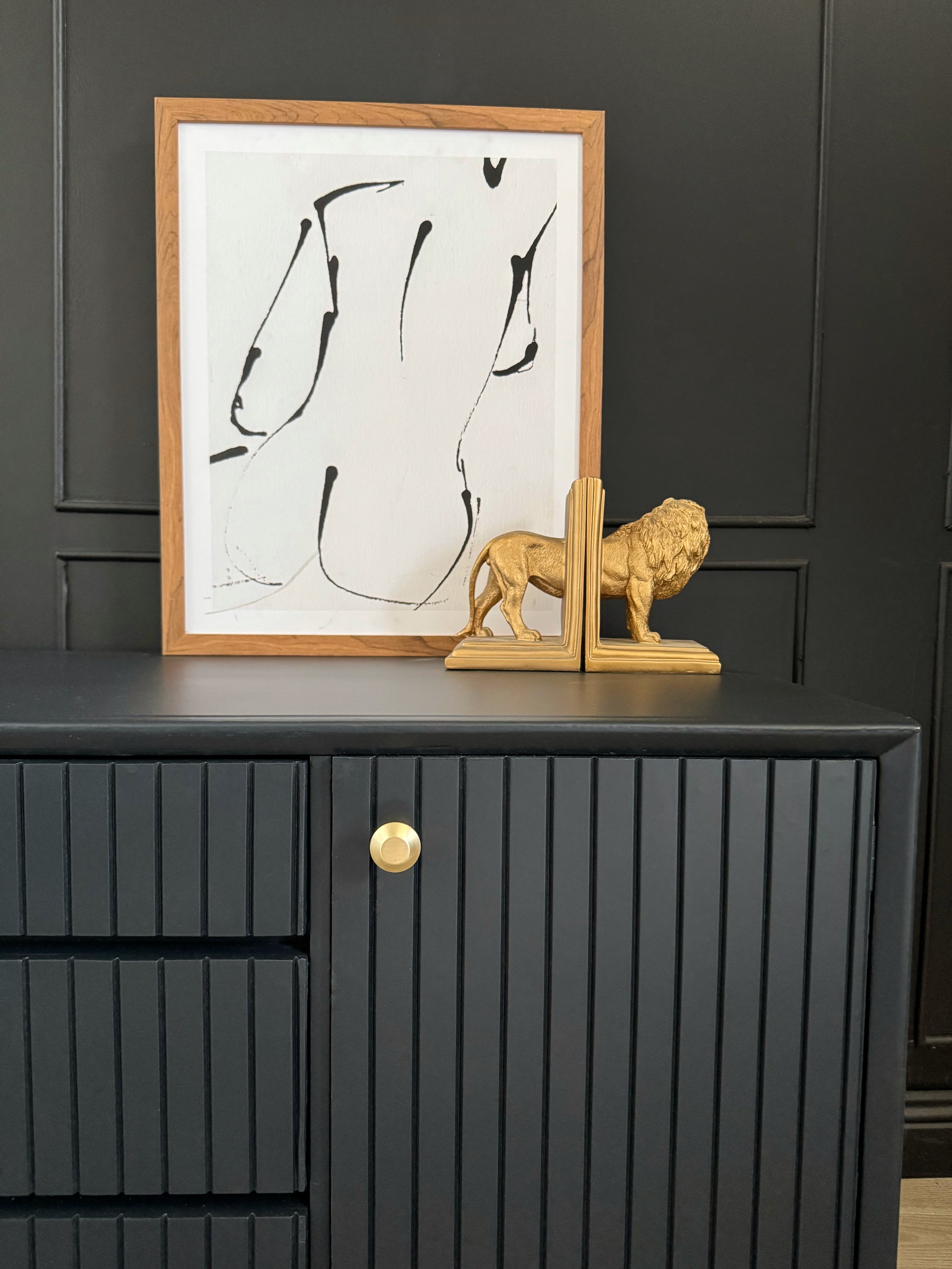 MCM dresser with swing out shelves