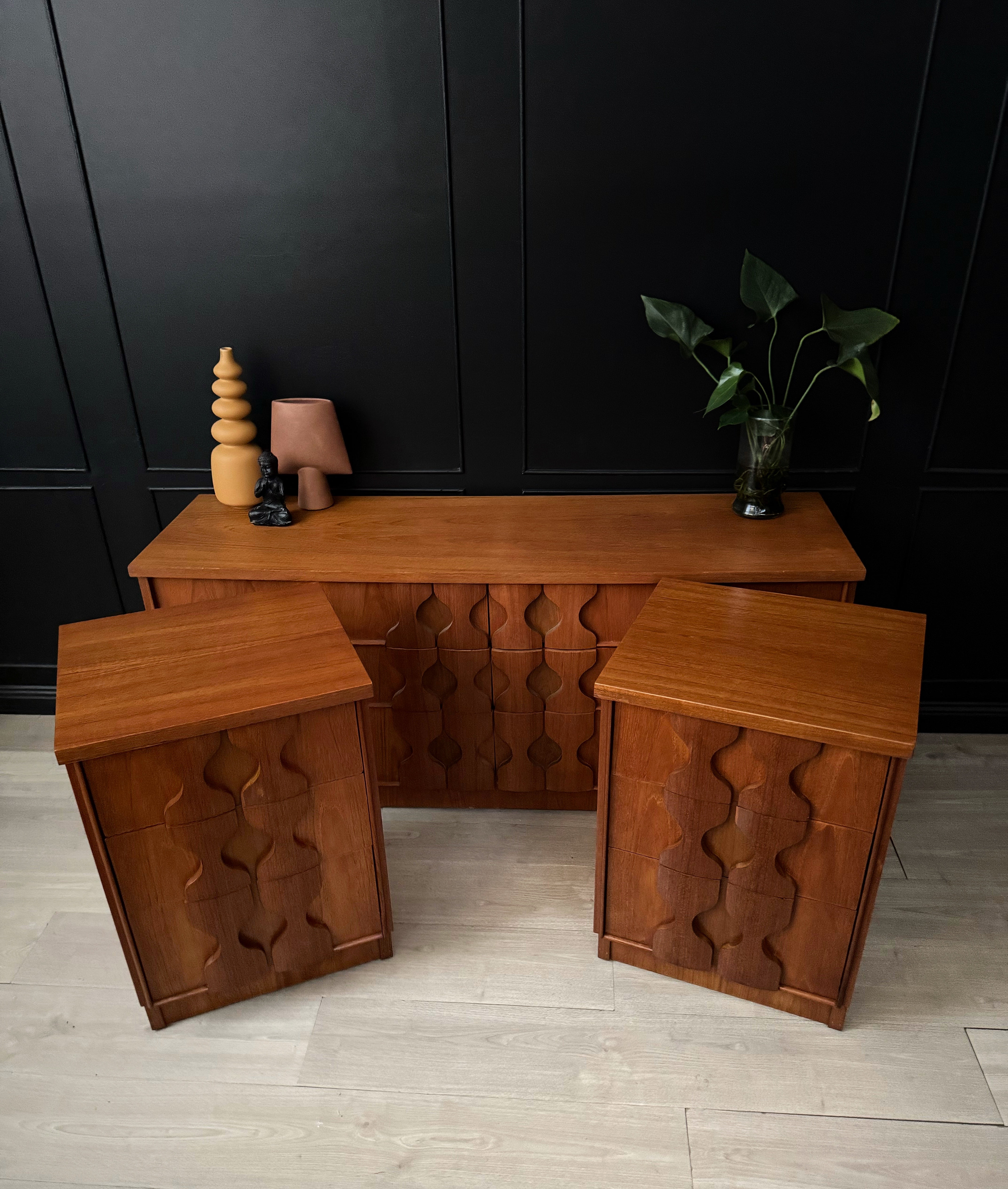 ‘Burgess Furniture’ bedside tables  