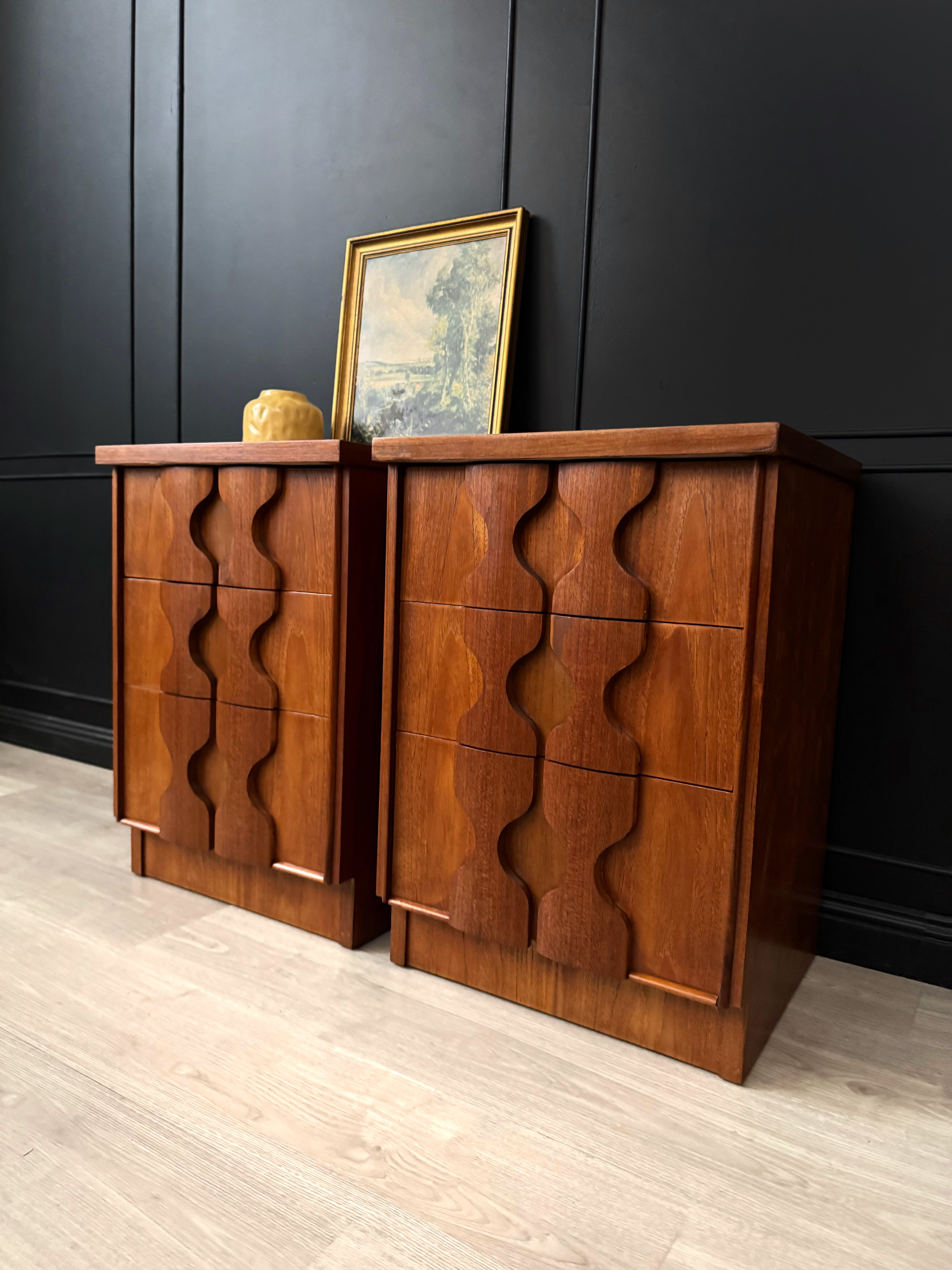 ‘Burgess Furniture’ bedside tables  