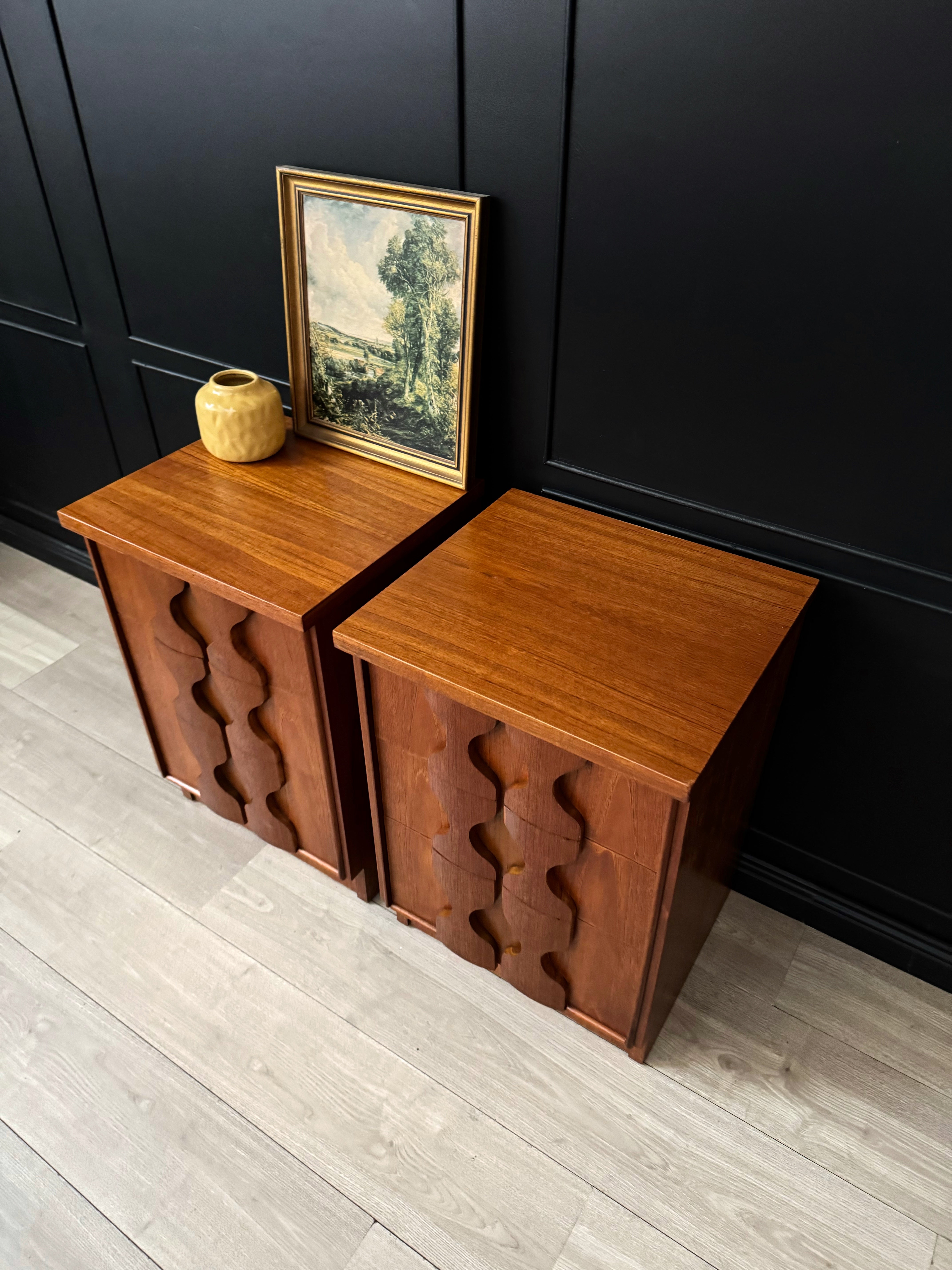 ‘Burgess Furniture’ bedside tables  