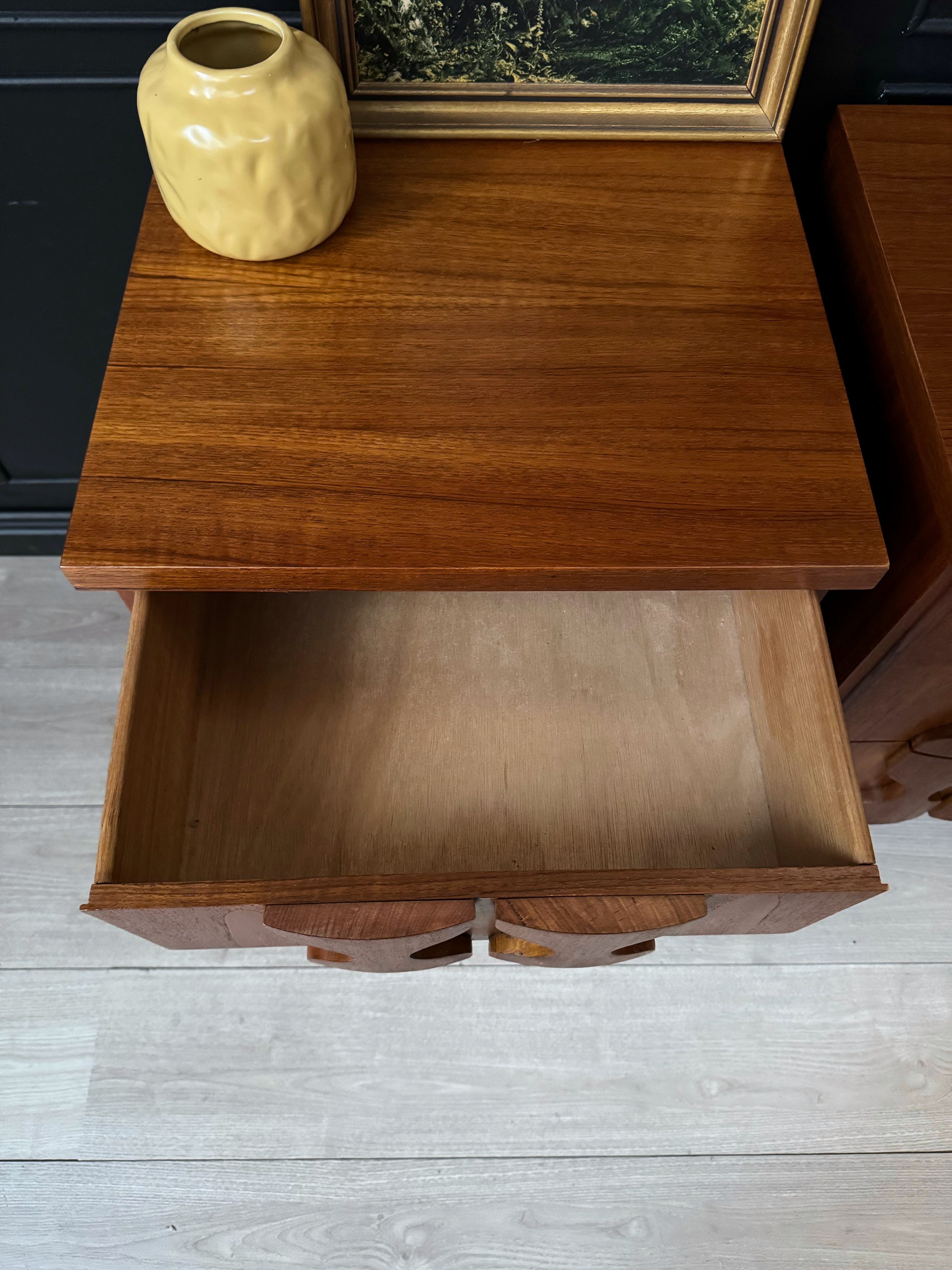 ‘Burgess Furniture’ bedside tables  
