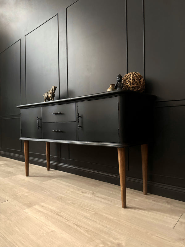 Mid-century bedside tables black, view 6