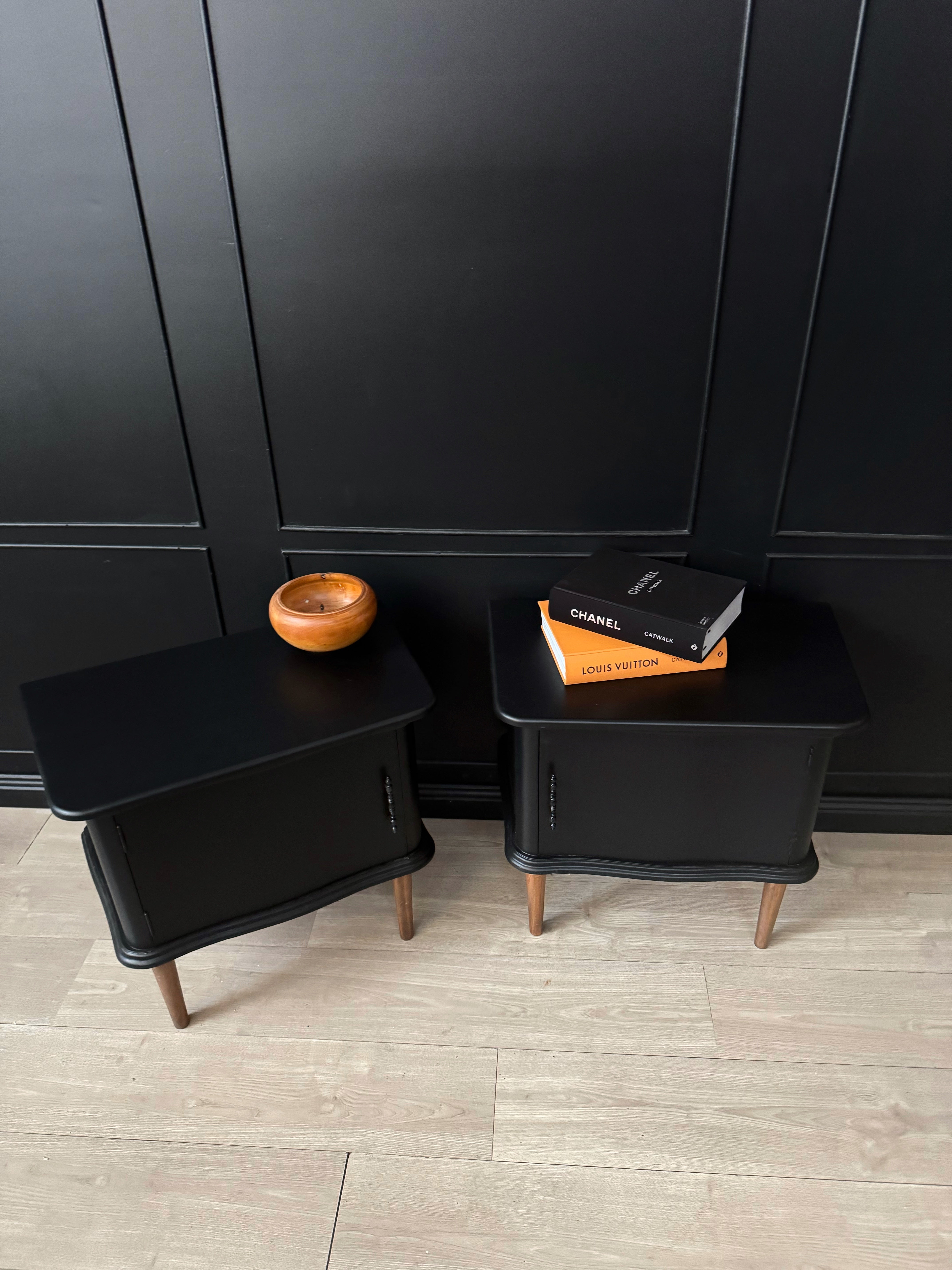 Beautiful Serpentine bedside tables