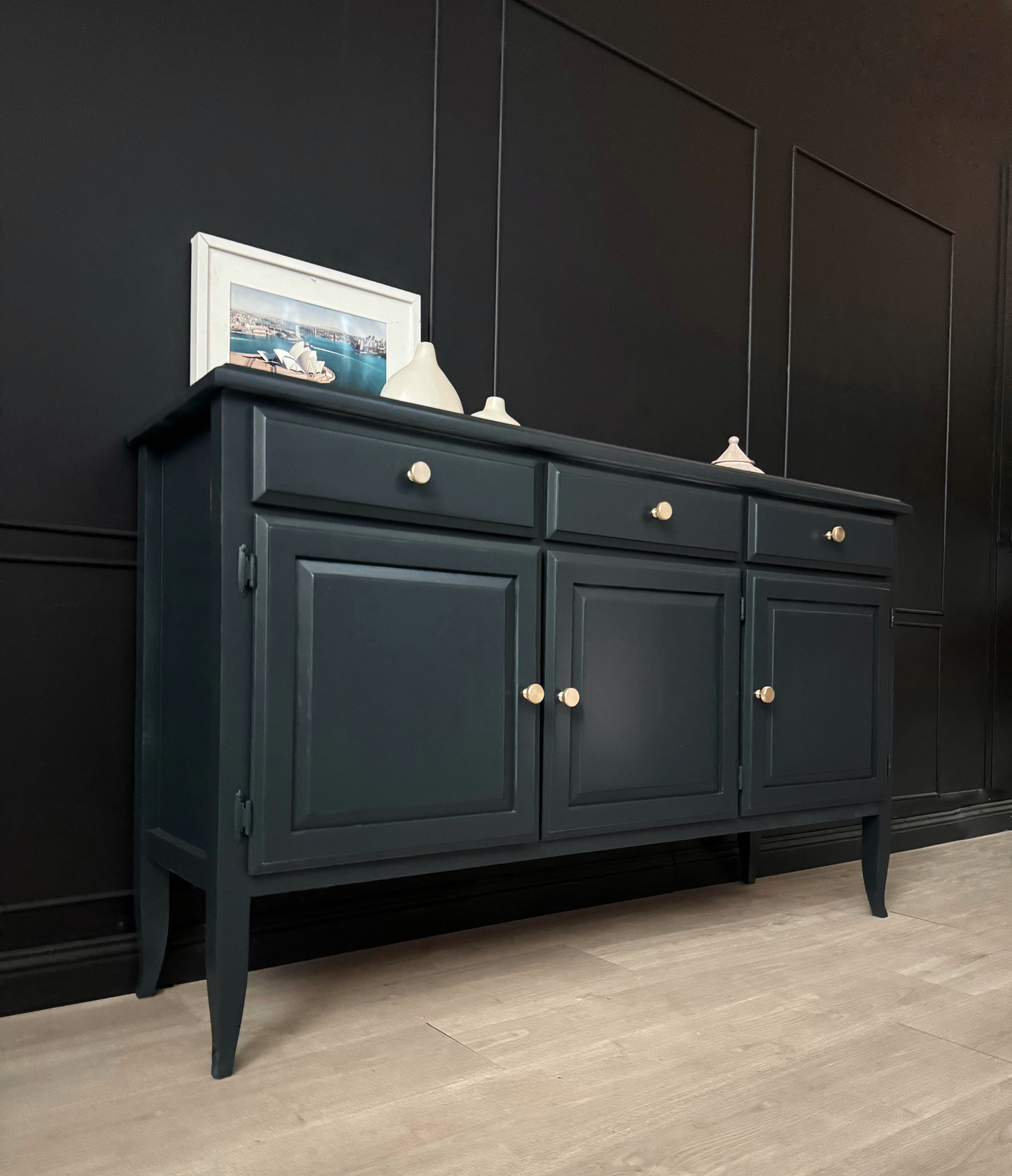 ‘Burgess Furniture’ sideboard buffet - medium/dark blue