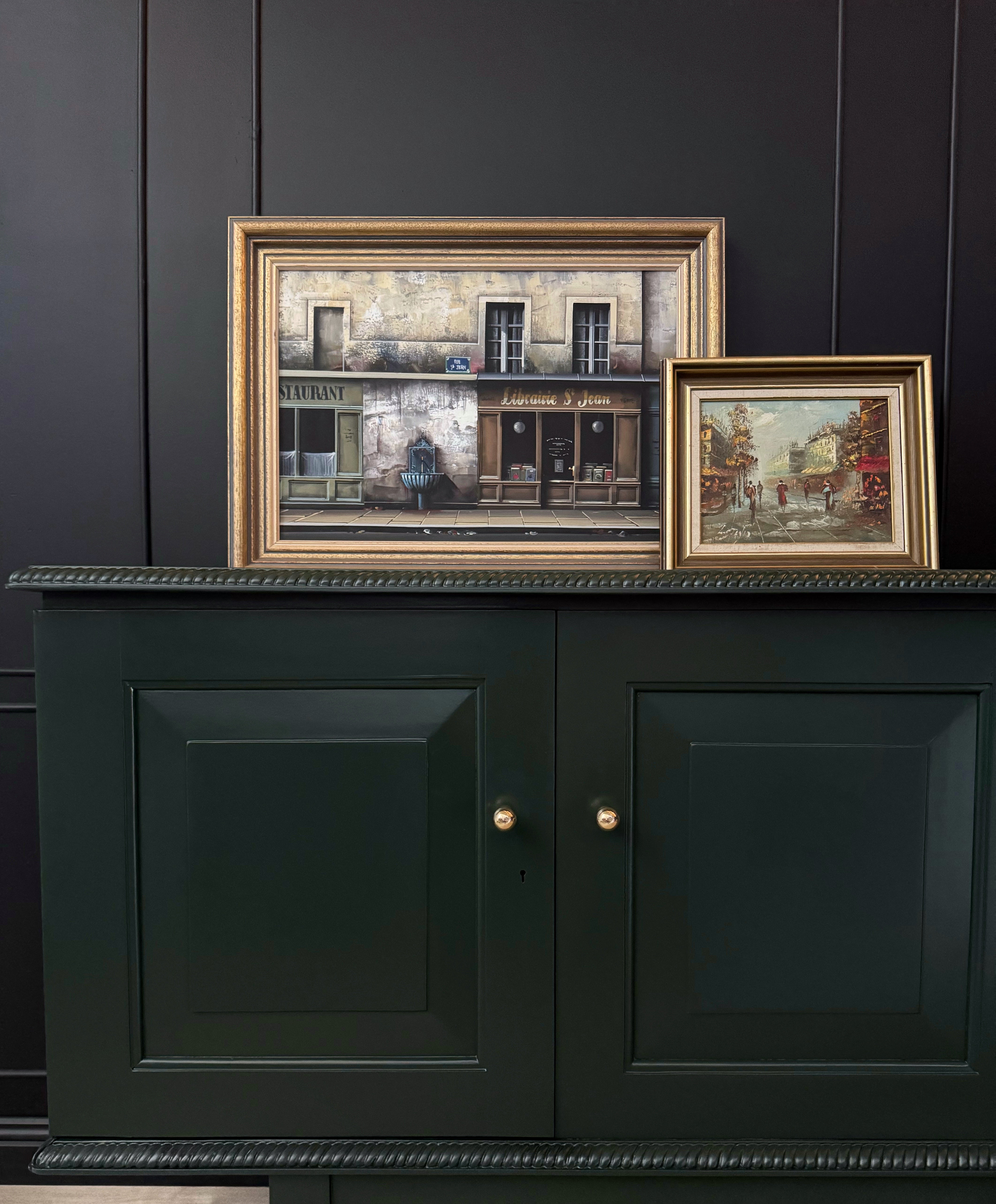 Fabulous Dark Green 4 door cabinet / sideboard / credenza / buffet