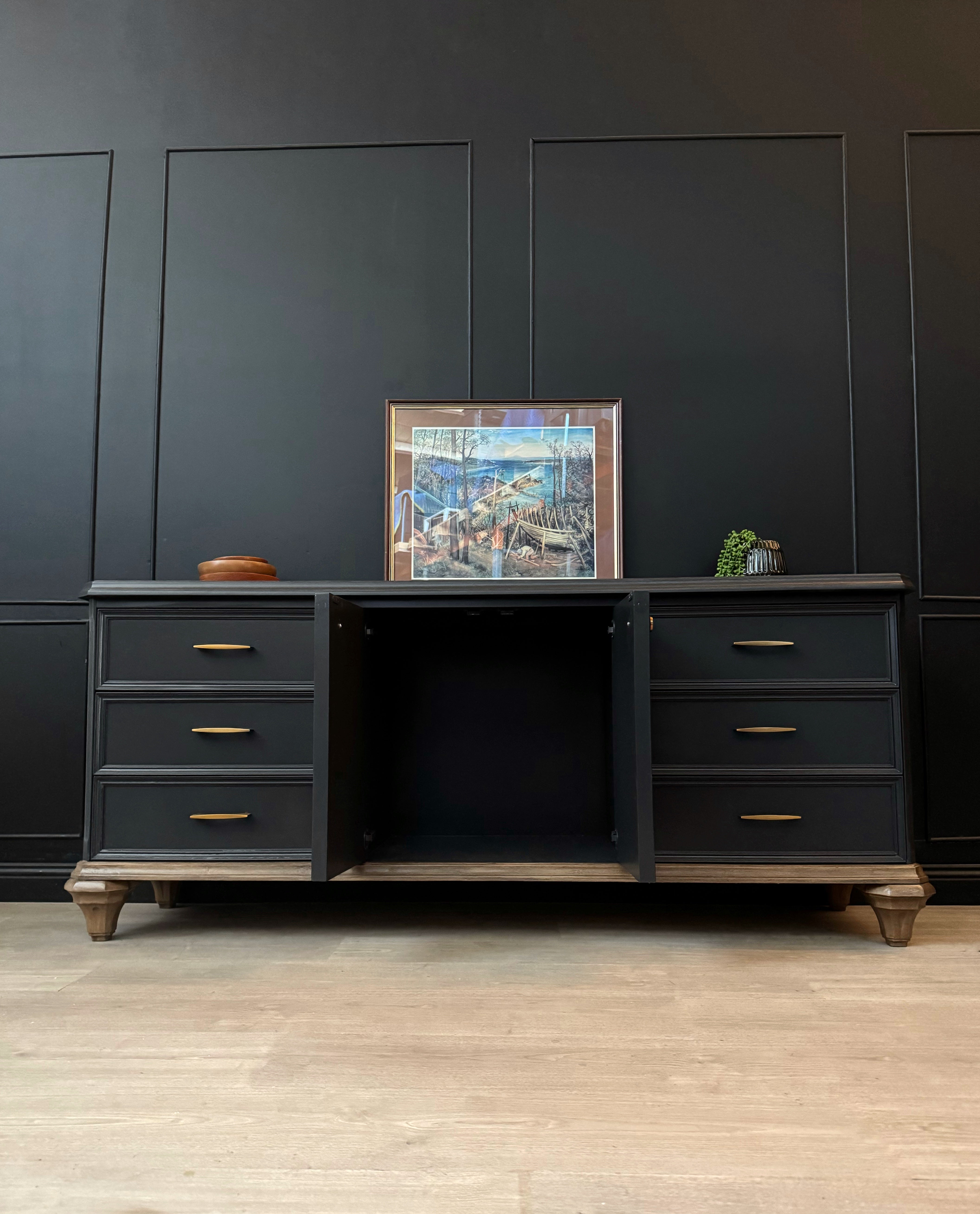 ‘CRO Furniture’ vintage dresser / sideboard - dark charcoal