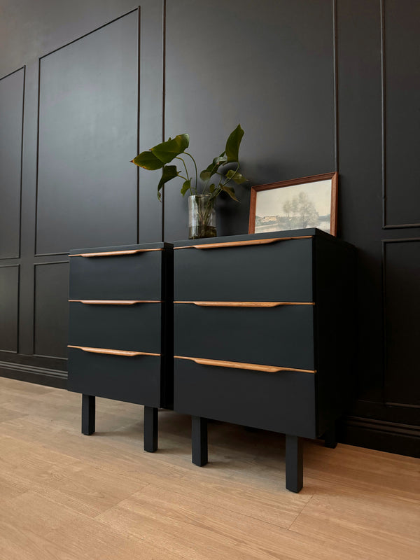 Macrob Furniture bedside tables teak blue, view 2