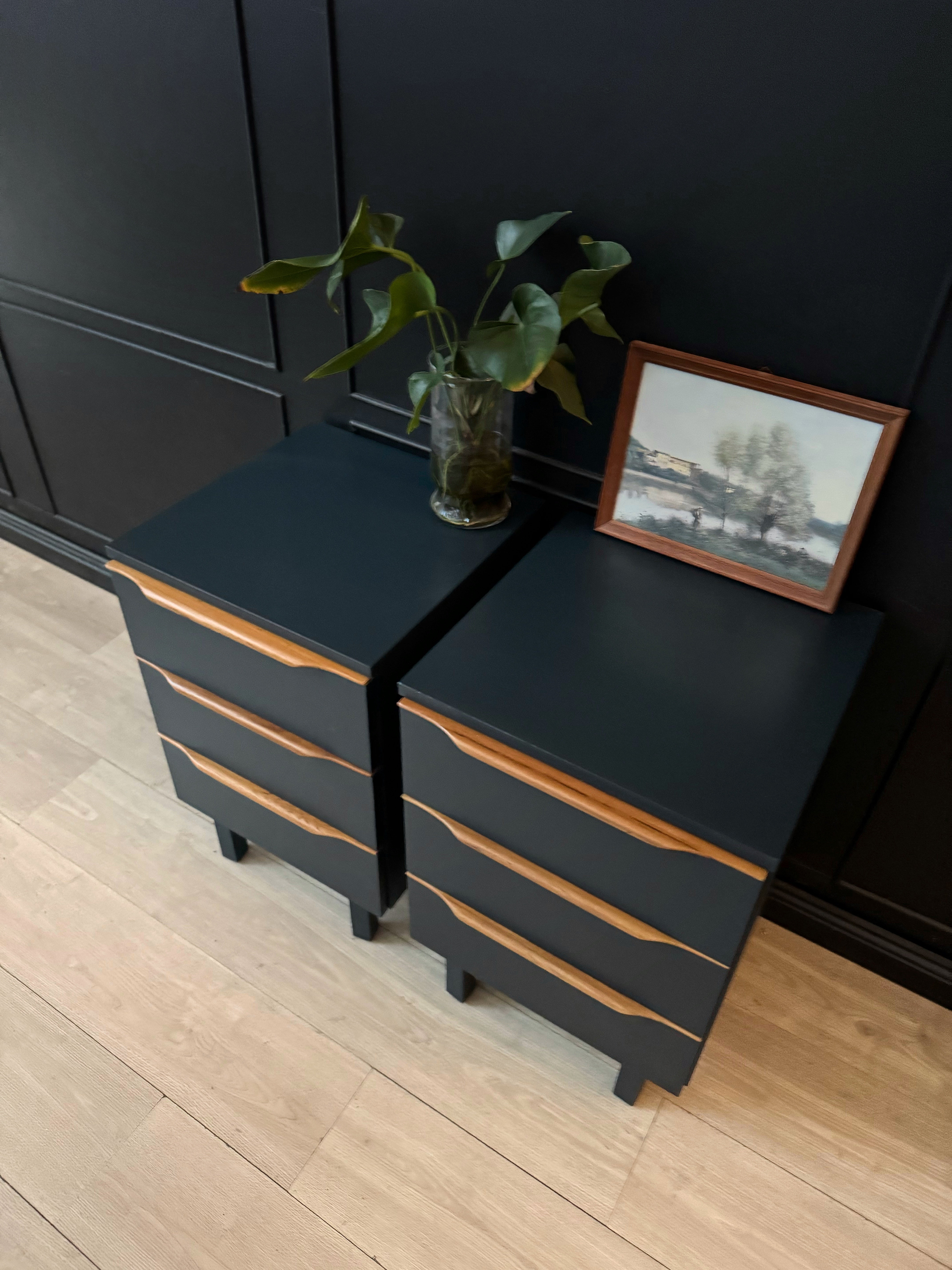 ‘Macrob Furniture’ vintage bedside tables - blue