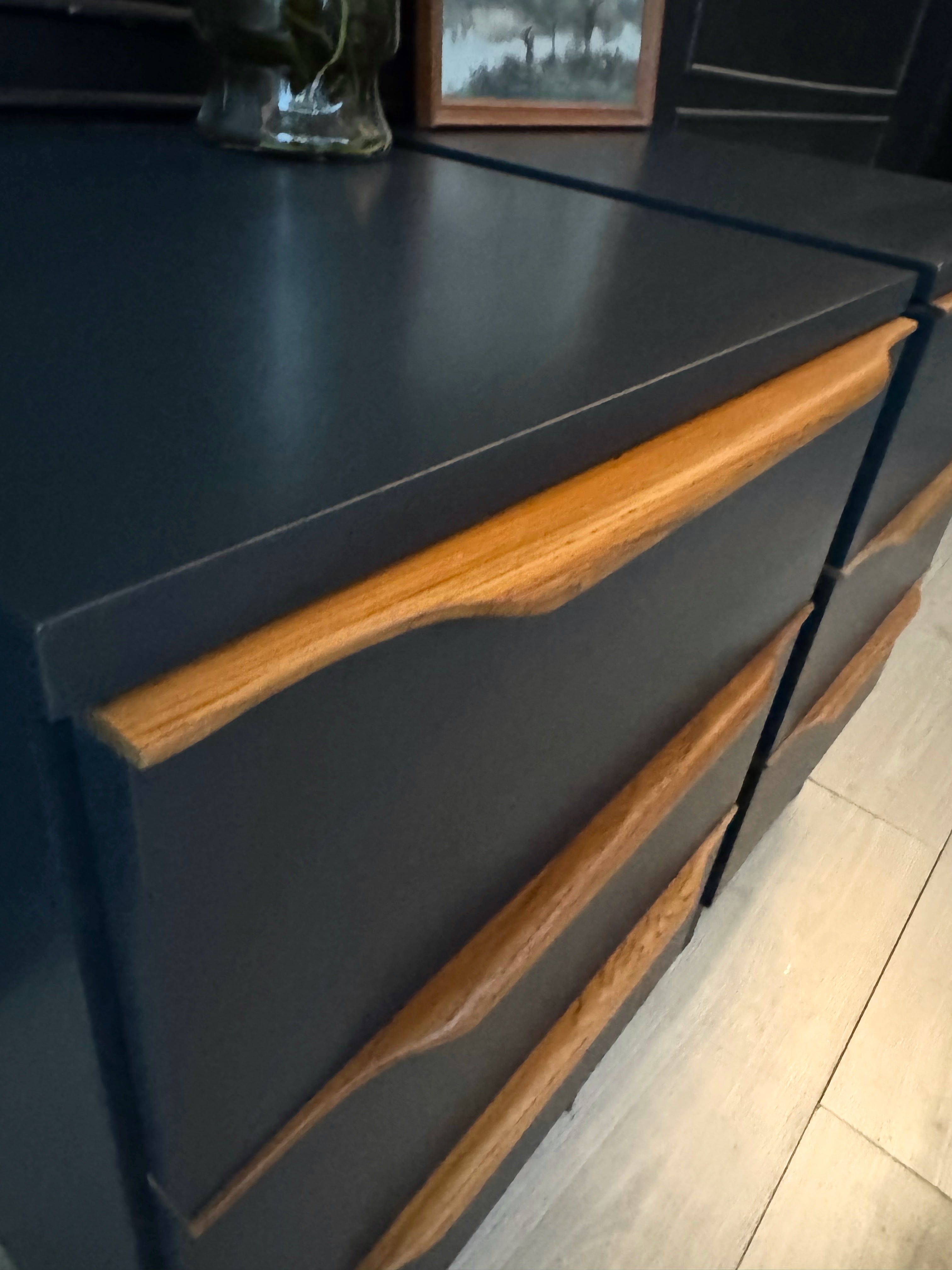 ‘Macrob Furniture’ vintage bedside tables - blue