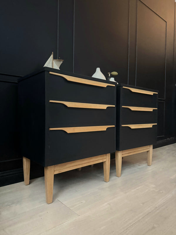 Reliance Furniture bedside tables dark blue, view 2