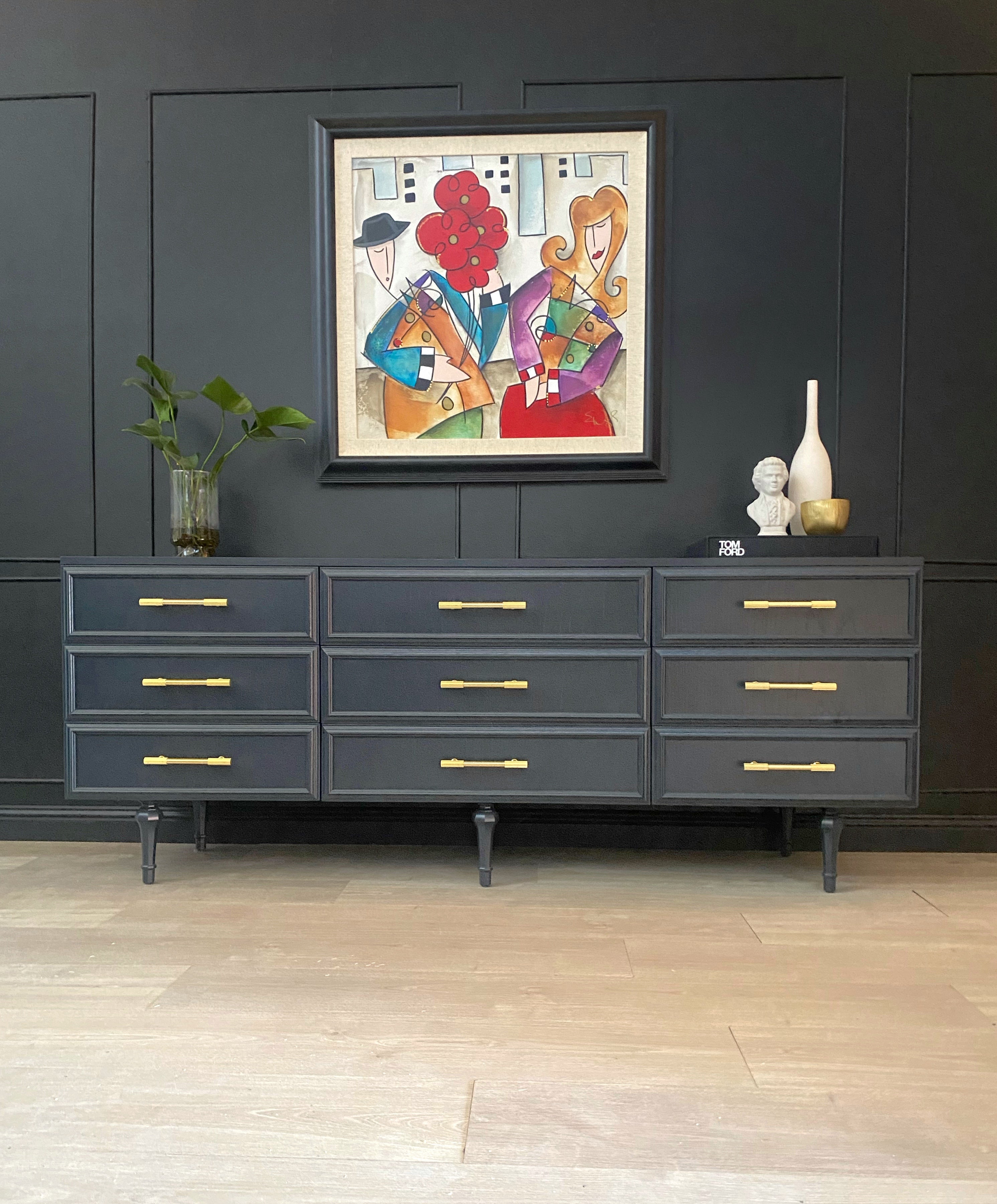 ‘Macrob Furniture’ dark blue dresser