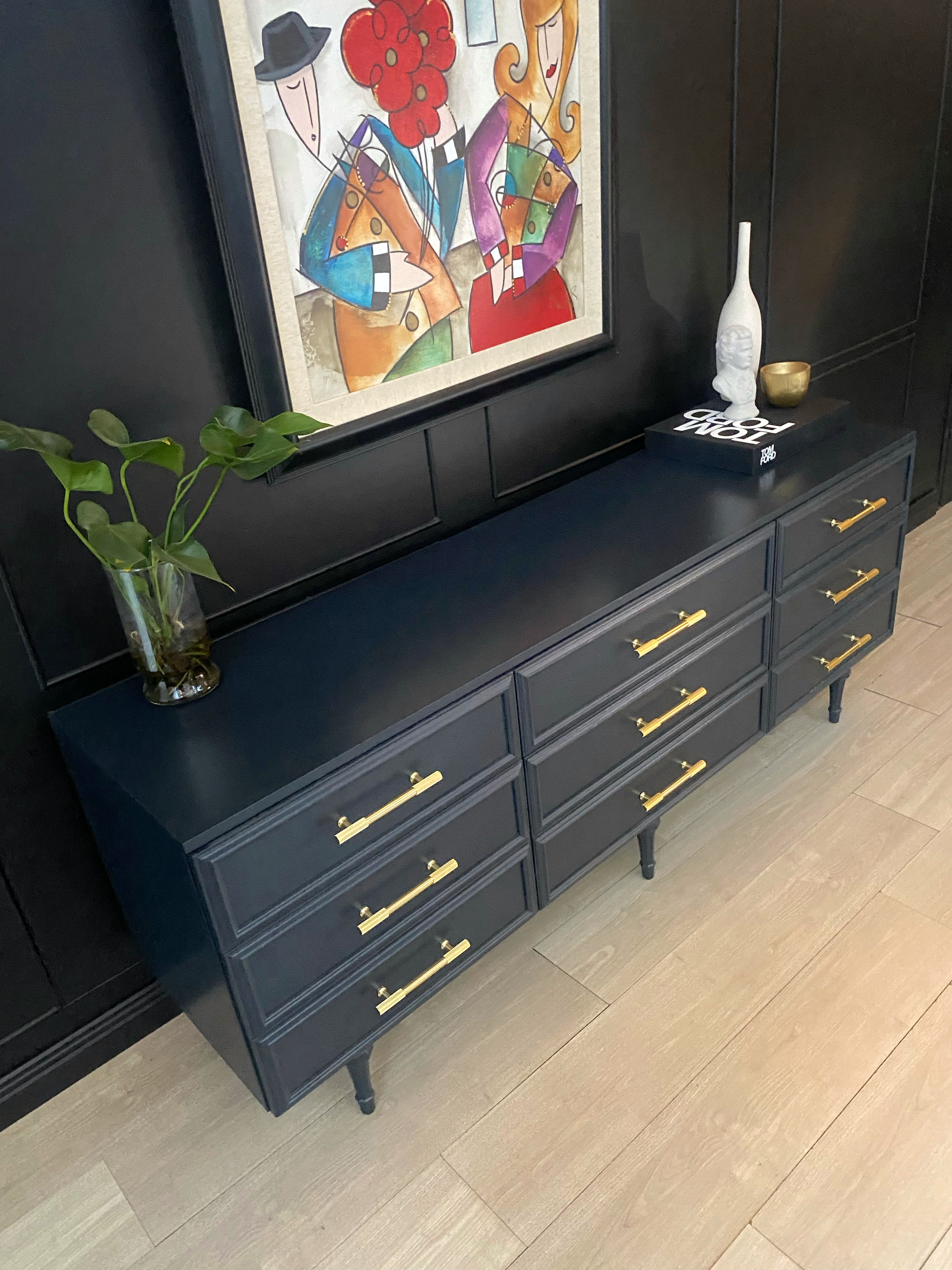 ‘Macrob Furniture’ dark blue dresser