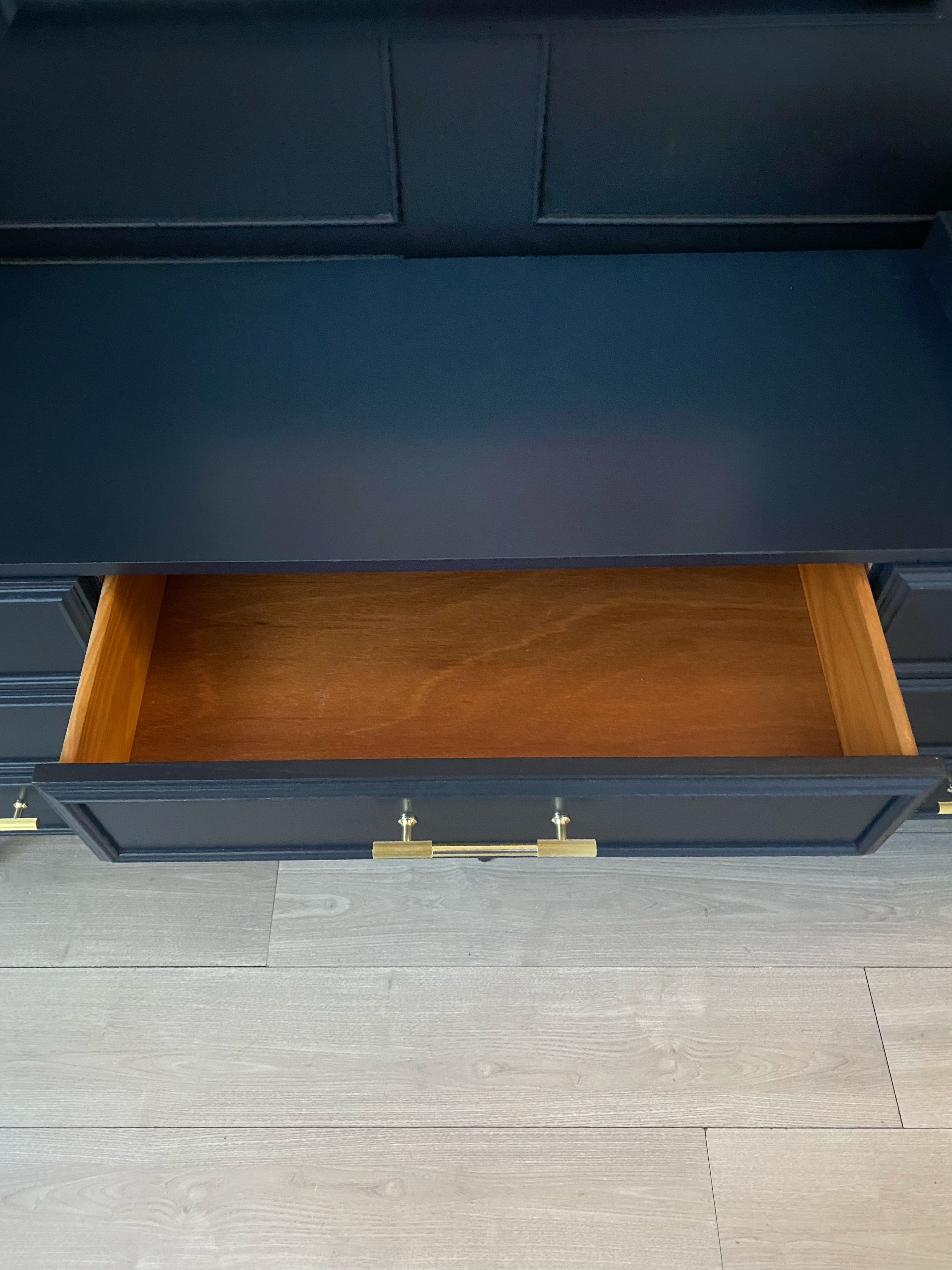 ‘Macrob Furniture’ dark blue dresser