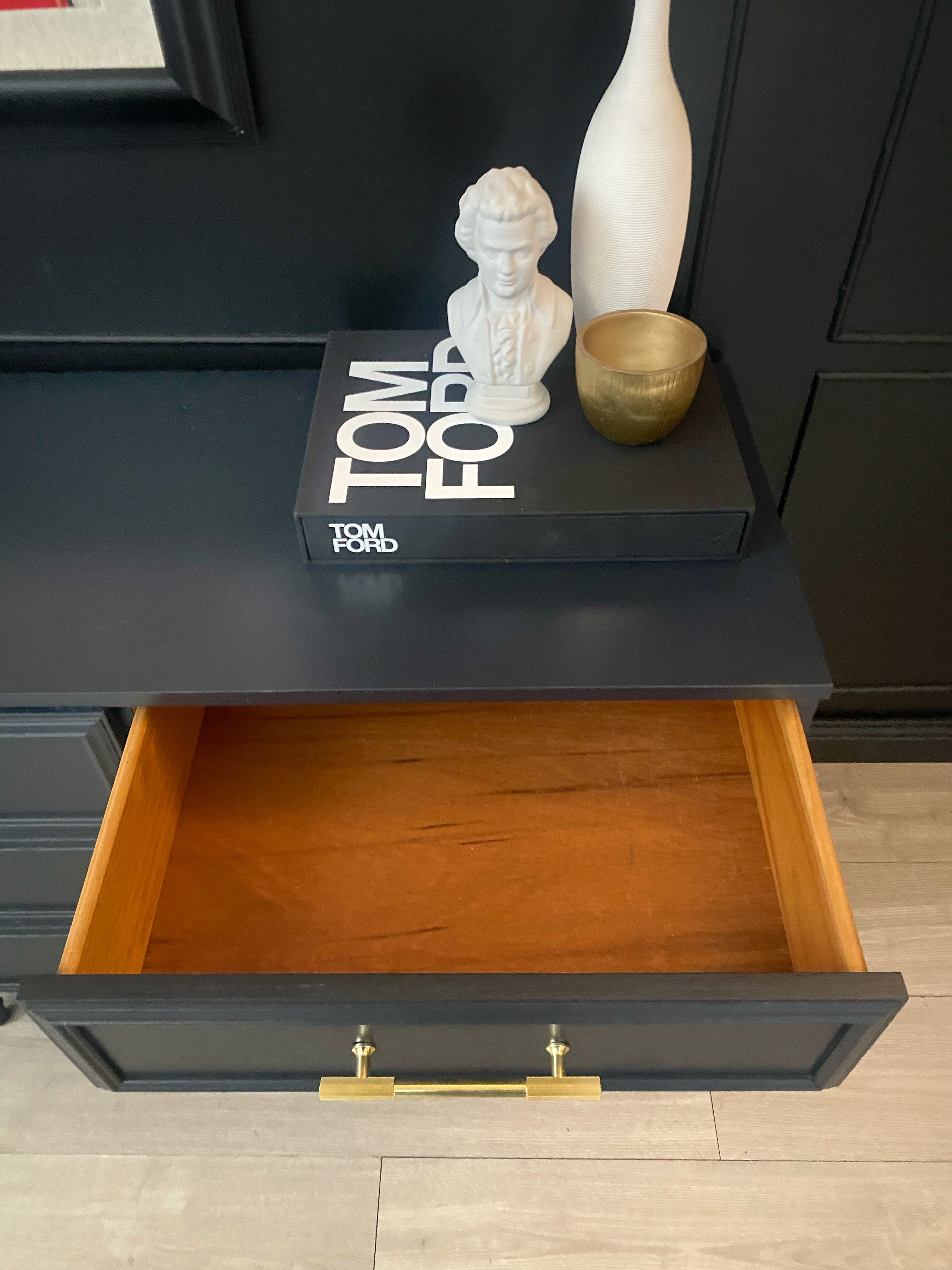 ‘Macrob Furniture’ dark blue dresser