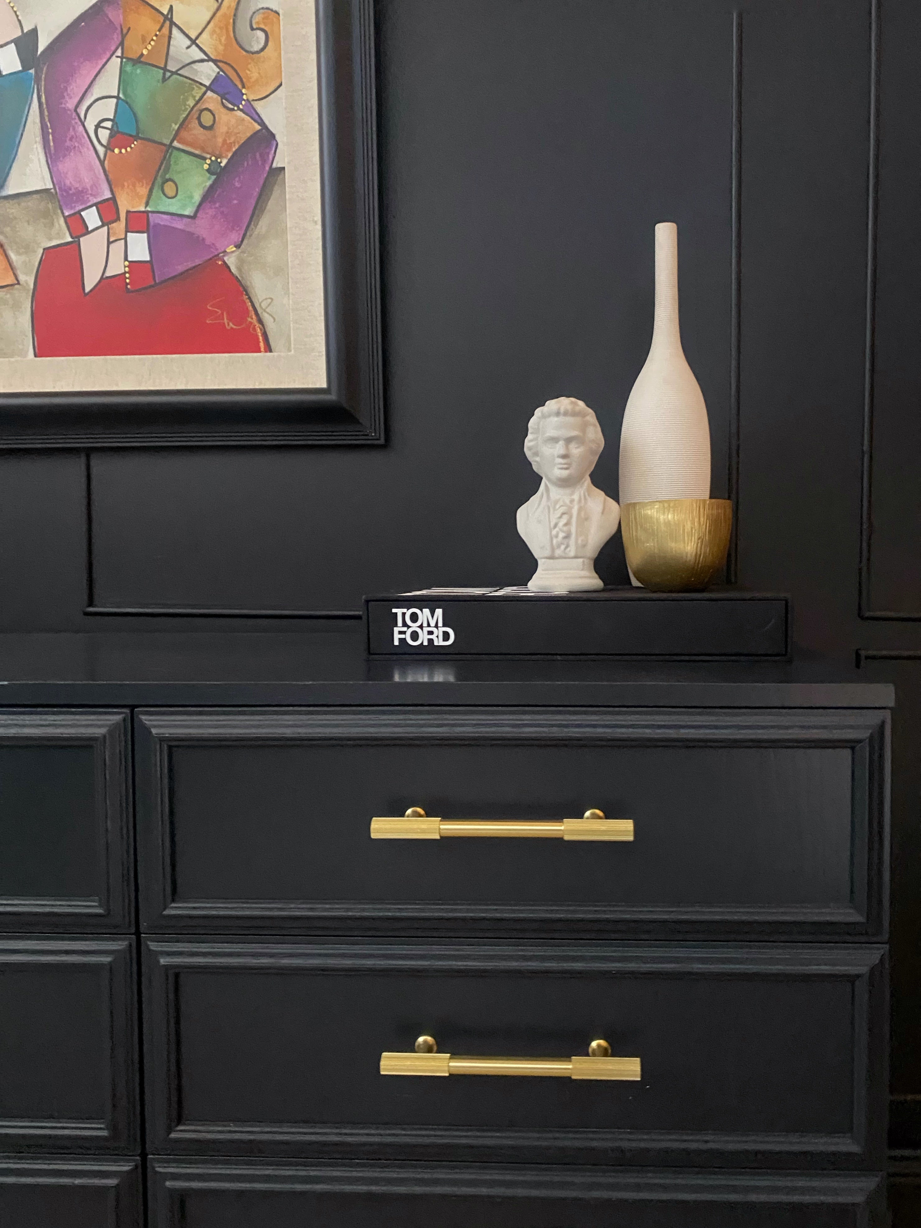 ‘Macrob Furniture’ dark blue dresser