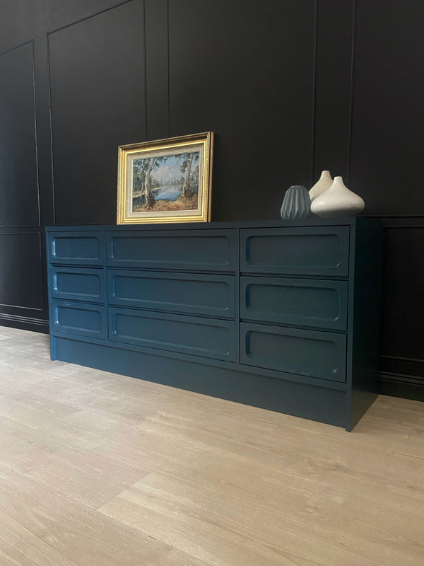 Mid-century dresser dark blue, view 5