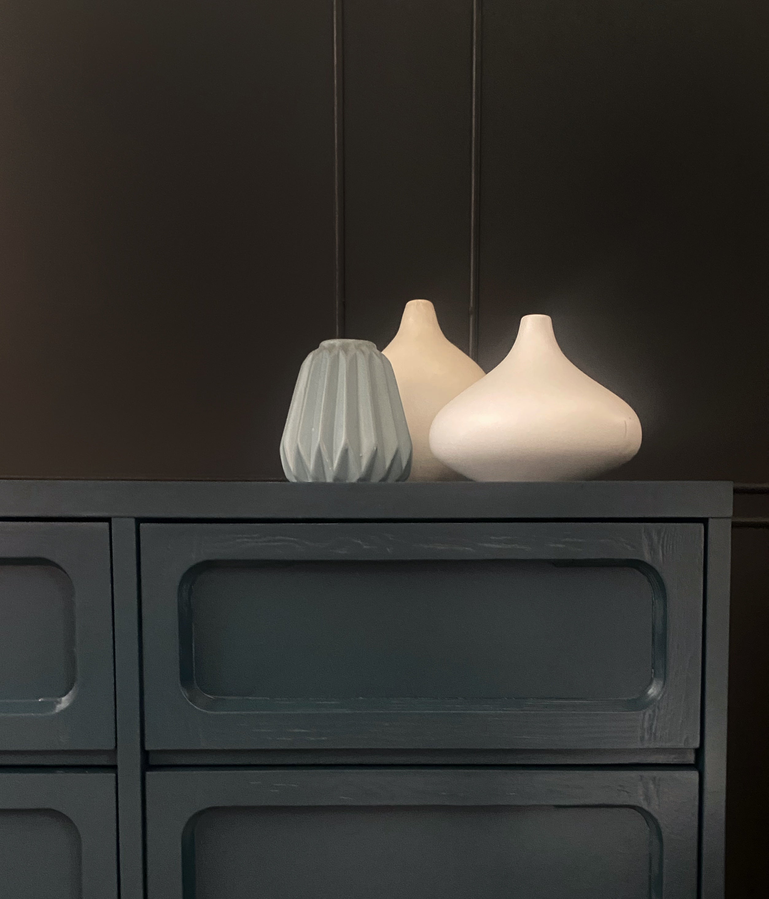 Vintage Dark Blue 9 drawer dresser