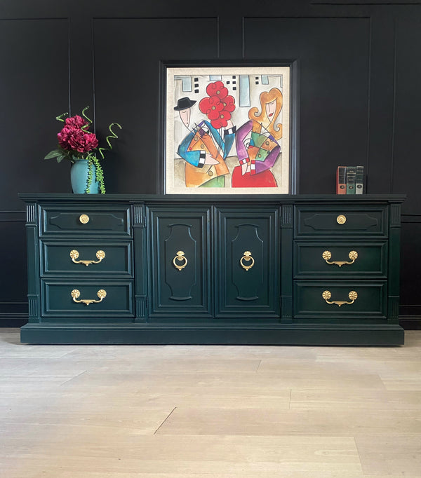 Drexel Furniture sideboard dark green