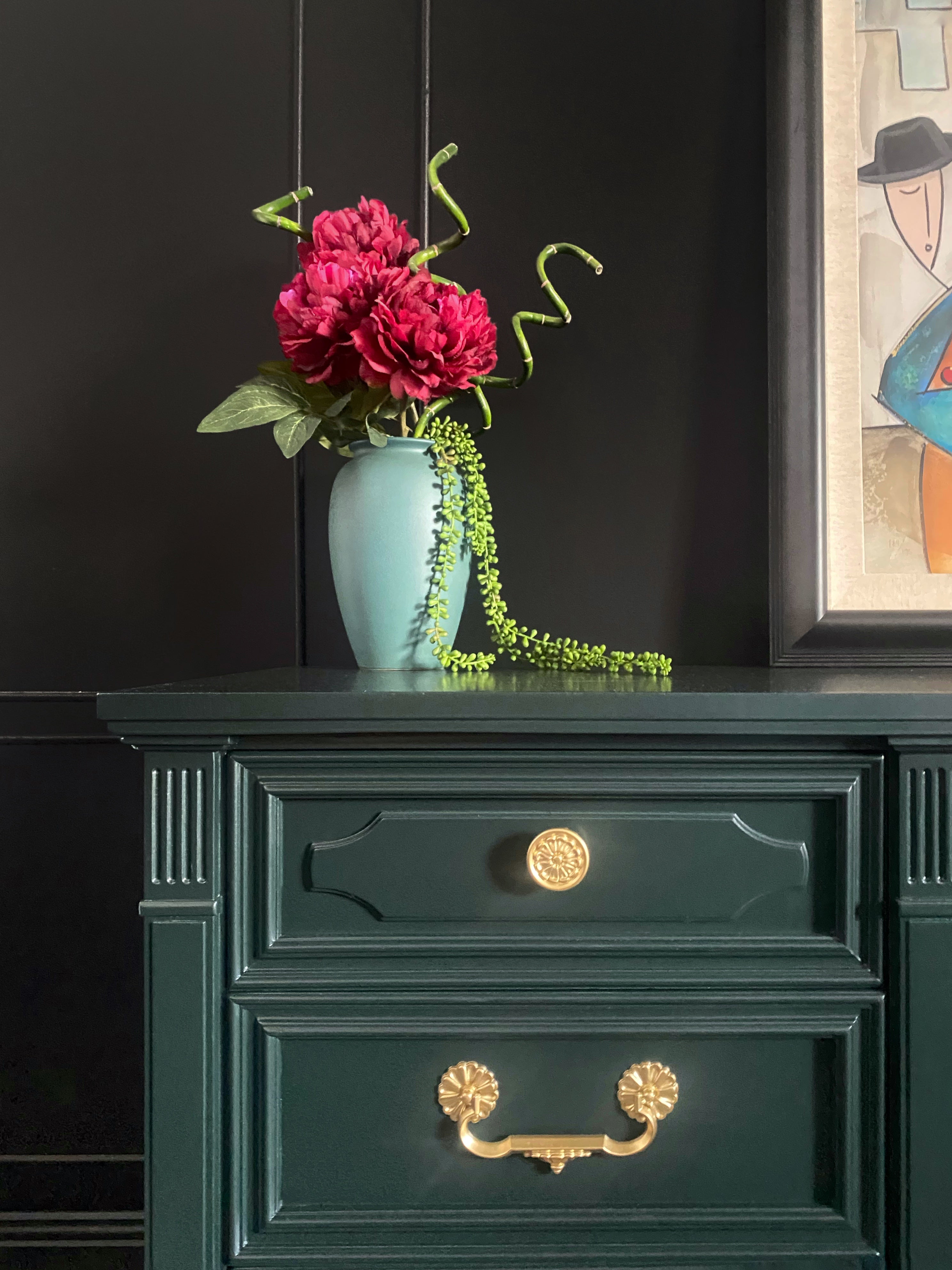 Stunning ‘DREXEL FURNITURE’ dark green dresser / sideboard / buffet