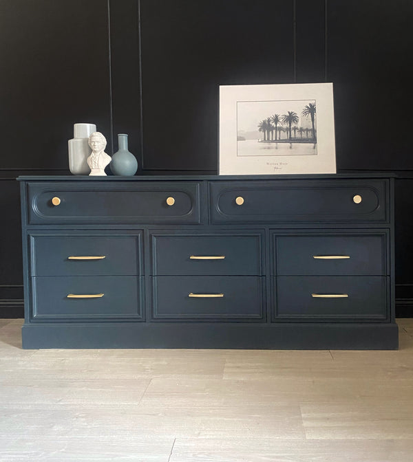 Reliance Furniture dresser dark blue, view 2