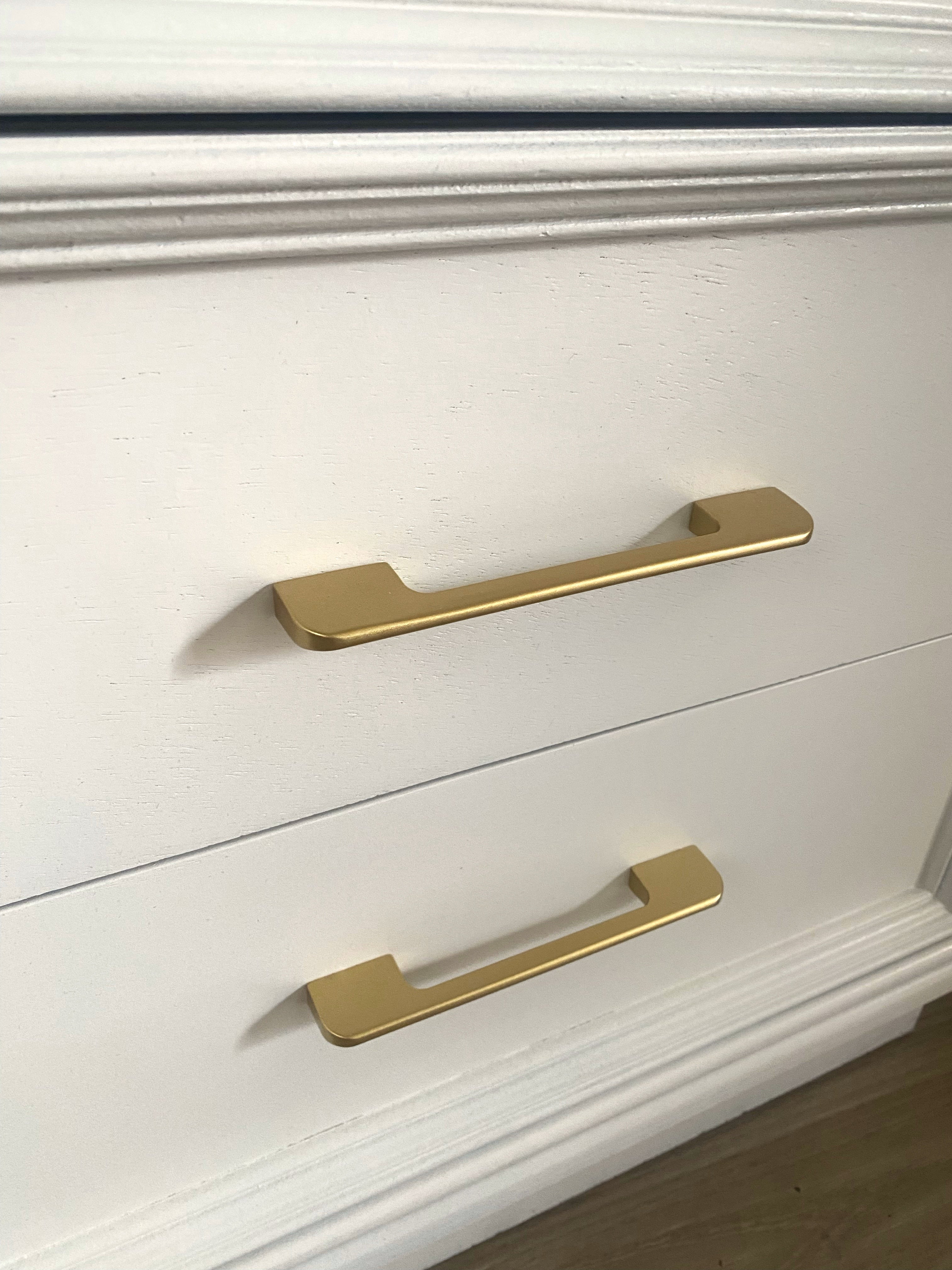 White bedside tables with drawer detail (set)