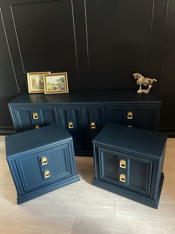 Thomasville bedside tables dark blue, view 8